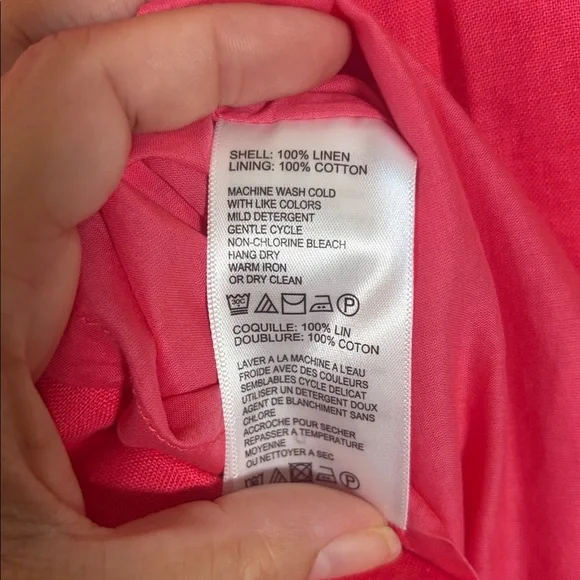 Tommy Bahama Two Palms Split Neck Shift Dress 100% Linen SZ Medium - Picture 6 of 6